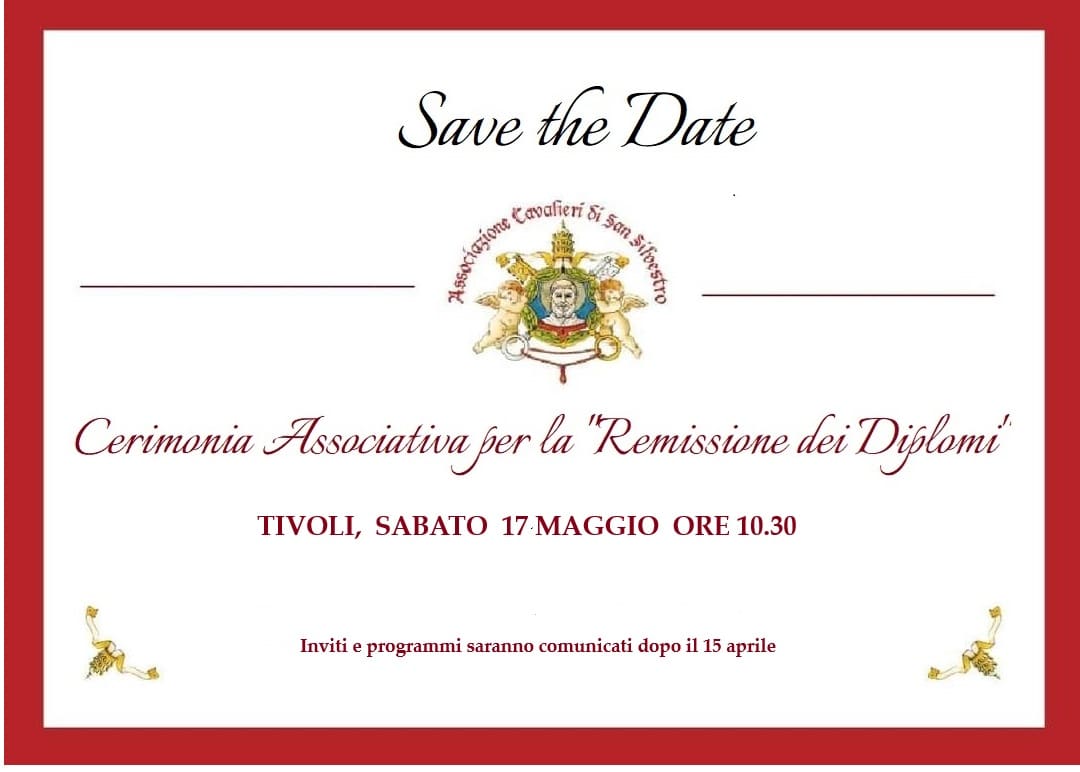 Al momento stai visualizzando SAVE THE DATE